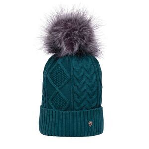 Hy Unisex Adult Vanoise Bobble Cable Knit Beanie / Alpine Green